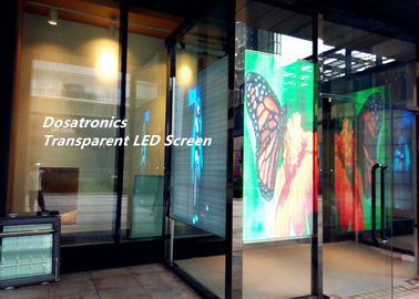 중국 투명한 유리제 광고에 의하여 지도된 전시 화면, 지도된 P6mm는 스크린을 꿰뚫어 봅니다 협력 업체
